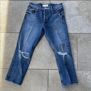 MOTHER Distressed Blue Jeans